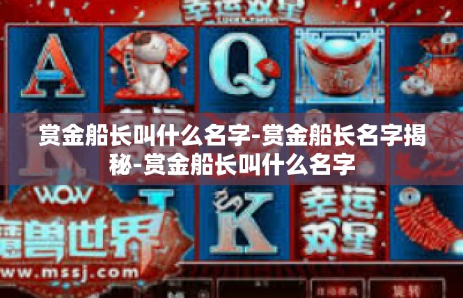 赏金船长叫什么名字-赏金船长名字揭秘-赏金船长叫什么名字