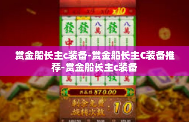 赏金船长主c装备-赏金船长主C装备推荐-赏金船长主c装备