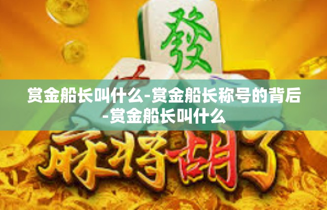 赏金船长叫什么-赏金船长称号的背后-赏金船长叫什么