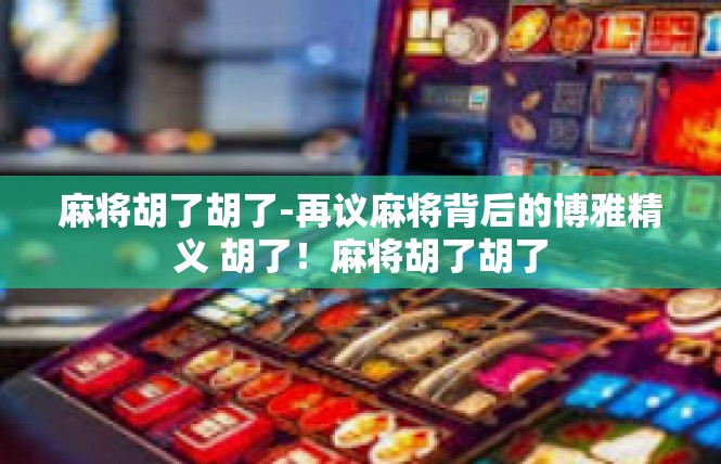 麻将胡了胡了-再议麻将背后的博雅精义 胡了！麻将胡了胡了
